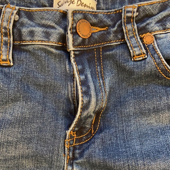 Salvaje Denim Distressed Dark Wash Jeans - Picture 4 of 7